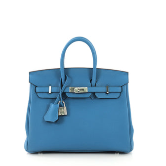 Hermes Birkin Handbag Blue Togo with Palladium Hardware 25 4219685