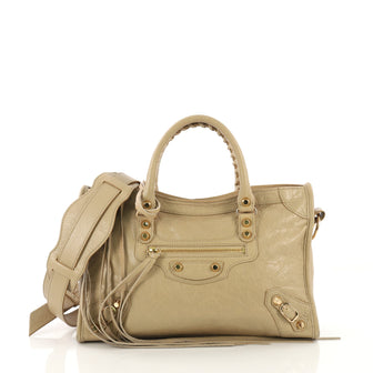 Balenciaga City Classic Studs Bag Leather Small Neutral 4219693