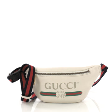 Gucci Logo Belt Bag Printed Leather Small White 4220002