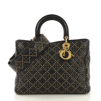 Christian Dior Supple Lady Dior Bag Cannage Studded Leather 422051