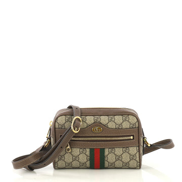 Gucci Ophidia Shoulder Bag GG Coated Canvas Mini Brown 422092