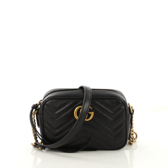 Gucci GG Marmont Shoulder Bag Matelasse Leather Mini Black 422171