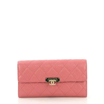 Chanel Golden Class Wallet Quilted Caviar Pink 4224031