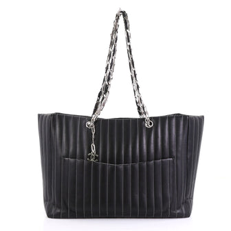 Chanel Mademoiselle Tote Vertical Quilt Lambskin Black 4224052