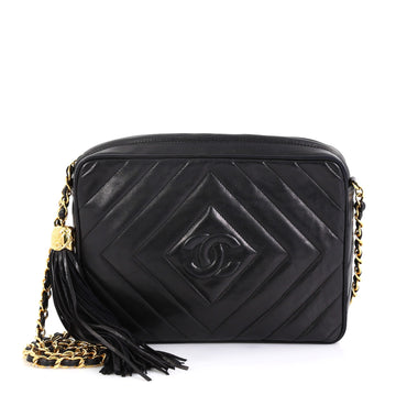 Chanel Model: Vintage Diamond CC Camera Bag Quilted Leather Medium Black 42251/10