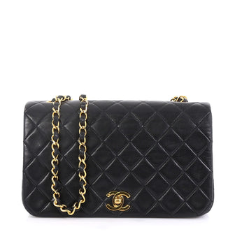 Chanel Model: Vintage 3 Way Full Flap Bag Quilted Lambskin Small Black 42251/18