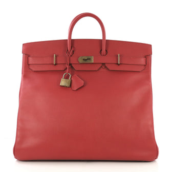 Hermes HAC Birkin Bag Red Ardennes with Gold Hardware 50 Red 422511