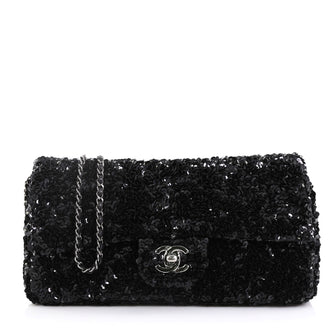 Chanel Model: Classic Single Flap Bag Sequins East West Black 42251/26