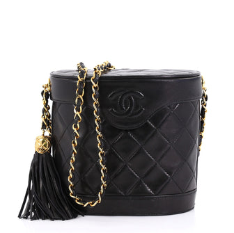 Chanel Model: Vintage Tassel Box Bag Quilted Leather Small Black 42251/28