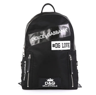 Dolce & Gabbana Patches Backpack Nylon with Applique