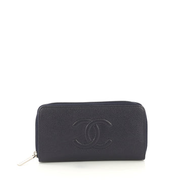 Chanel Model: Timeless CC Zipped Wallet Caviar Long Blue 42251/70
