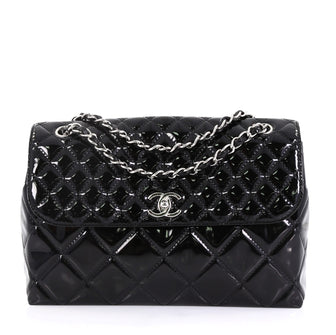 Chanel Model: In The Business Flap Bag Quilted Patent Vinyl Maxi Black 42251/92