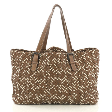 Bottega Veneta Empire Tote Intrecciato Nappa and Fabric Brown 4225923