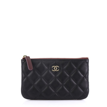 Chanel Classic O Case Pouch Quilted Lambskin Mini Black 4225932