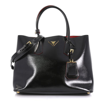 Prada Cuir Double Tote Vernice Saffiano Leather Medium - Rebag
