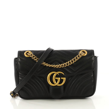 Gucci GG Marmont Flap Bag Matelasse Leather Small Black 422831