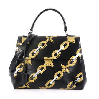 Louis Vuitton Cluny Top Handle Bag Chain Flower Print Epi Leather BB