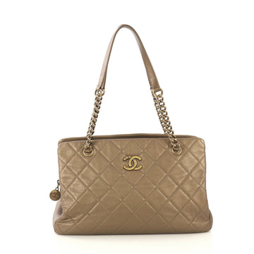 Chanel CC Crown Tote Quilted Leather Medium