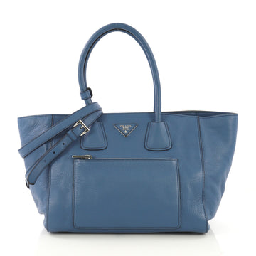 Prada Front Pocket Wing Convertible Tote Vitello Daino