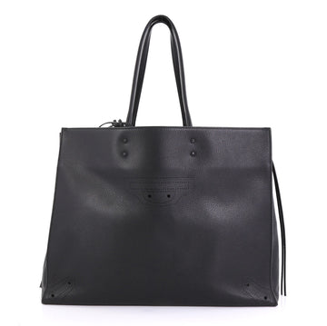 Balenciaga Blackout A4 Zip Around Tote Leather Large Black 423111