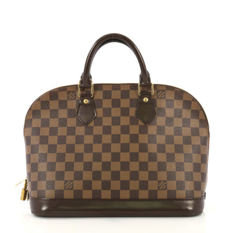Louis Vuitton Vintage Alma Handbag Damier PM Brown 423331