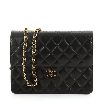 Chanel Vintage Clutch with Chain Quilted Leather Small