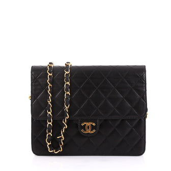 Chanel Vintage Clutch with Chain Quilted Leather Small