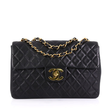Chanel Vintage Classic Single Flap Bag Quilted Lambskin Maxi