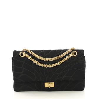 Chanel Model: Reissue 2.55 Flap Bag Embroidered Jersey 225 Black 42358/23