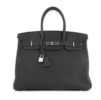 Hermes Birkin Handbag Black Togo with Palladium Hardware 35 - Rebag