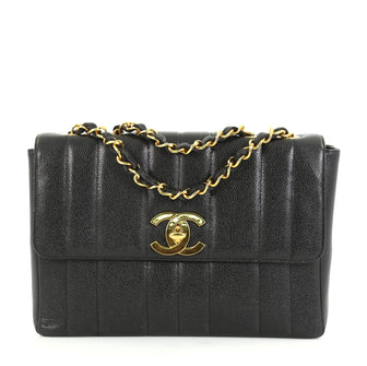 Chanel Vintage Flap Bag Vertical Quilt Caviar Jumbo