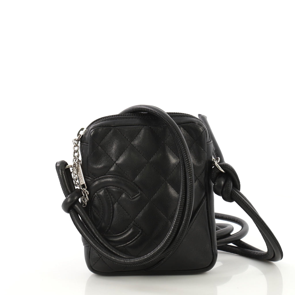 Chanel Cambon Crossbody Bag Quilted Leather Small Black 423611