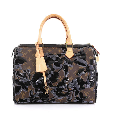 Louis Vuitton Speedy Handbag Fleur De Jais Monogram Canvas 30