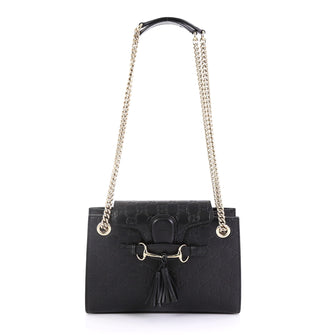Gucci Emily Chain Flap Shoulder Bag Guccissima Leather Small 423702