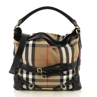 Burberry Bridle Gosford Hobo House Check Canvas Large - Rebag