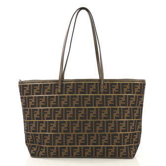 Fendi Roll Tote Studded Zucca Coated Canvas Large - Rebag