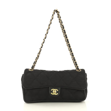 Chanel Travel Line Flap Bag Quilted Nylon Small Black 4239642
