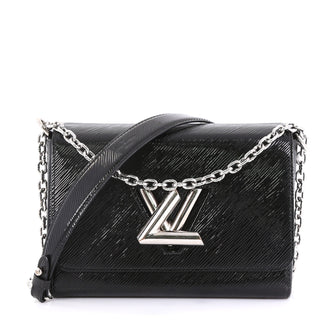 Louis Vuitton Twist Handbag Electric Epi Leather MM Black 424004