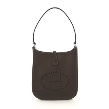Hermes Short Strap Evelyne Shoulder Bag Epsom TPM Brown 424009