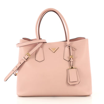 Prada Cuir Double Tote Saffiano Leather Large Pink 424073
