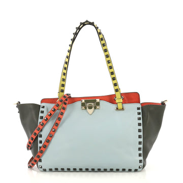 Valentino Colorblock Rockstud Tote Soft Leather Small - Rebag