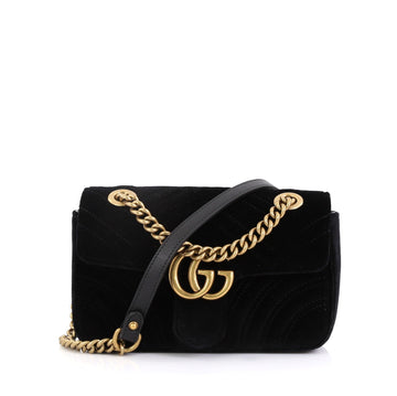 Gucci GG Marmont Flap Bag Matelasse Velvet Small