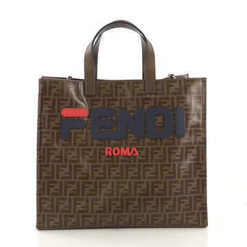 Fendi Mania Logo Shopper Tote Zucca Coated Canvas Large