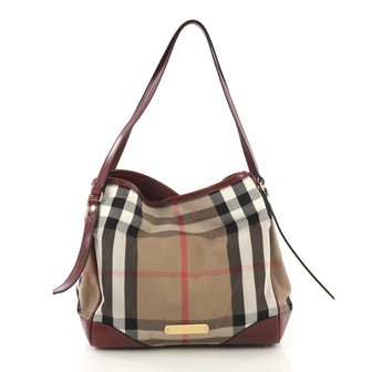 Burberry Canterbury Tote House Check Canvas Small Brown 424201
