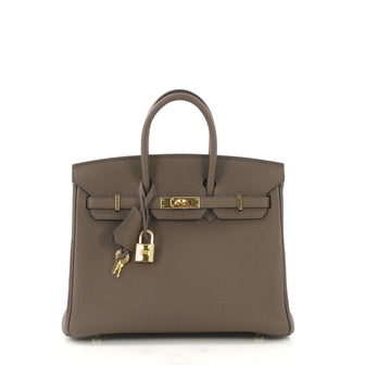Hermes Birkin Handbag Grey Togo with Gold Hardware 25 424411