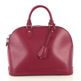 Louis Vuitton Alma Handbag Epi Leather PM Purple 424481