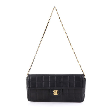 Chanel Chocolate Bar Flap Bag Quilted Lambskin East West 424483