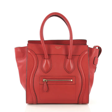 Celine Luggage Handbag Grainy Leather Micro - Rebag