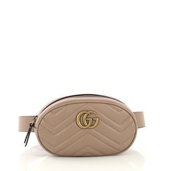 Gucci GG Marmont Belt Bag Matelasse Leather Neutral 424751