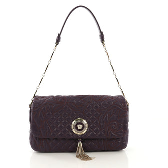 Versace Vanitas Medea Flap Bag Barocco Leather Small Purple 4248301